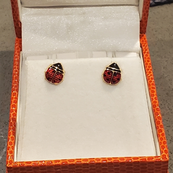 14kt Ladybug Earrings - Picture 2 of 3